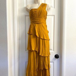 NWT A.L.C. for Barneys New York - Gold Tiered One-Shoulder Dress